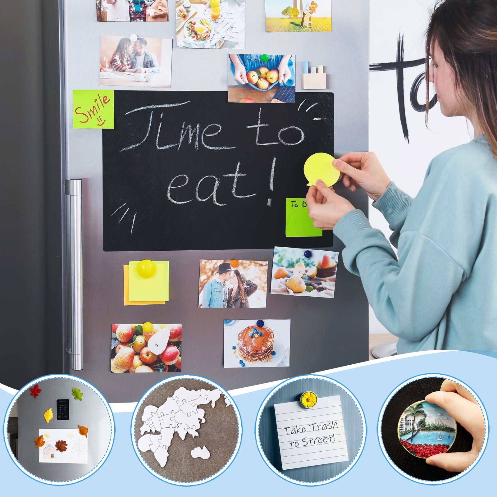 3.1"x3.1"x0.06" Magnetic Strips with Adhesive Backing, 10 Pack Self-Adhesive Magnets, Magnetic Tape for Whiteboard Fridge Organization DIY Crafts