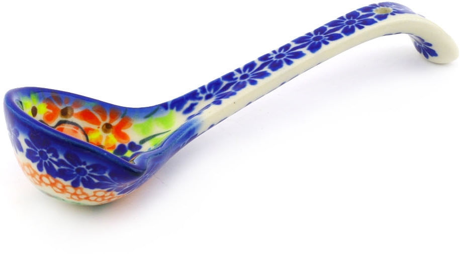 Polish Pottery 7½inch Ladle (Bold Poppies Theme) Signature UNIKAT Hand