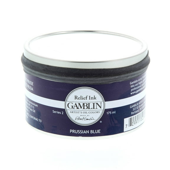 Gamblin Artist's Colors Relief Ink - Prussian Blue, 175 ml