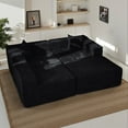thumbnail image 4 of Kithkasa 109" Cloud Sectional Couch Sofas with Deep Seat, 3 Seater Couch for Living Room, Apartments and Office, No Assembly Required, Black, 4 of 8