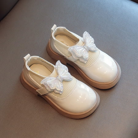 

kpoplk Toddler Girl Sandals Girl Shoes Small Leather Shoes Single Shoes Children Dance Shoes Girls Toddler Sandals Girl(Beige)