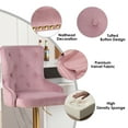 thumbnail image 2 of Velvet Gold Bar Stools Set of 2 Modern Counter Height Bar Stools with Lion Pull Ring Tufted Back, Nailhead Upholstered Barstools for Home Kitchen Island, Swivel Adjustable Stool Chair in Pink, 2 of 8