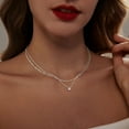 thumbnail image 4 of Diamond Necklaces for Women, 18k Gold/Silver Plated Dainty Necklace Simple Silver CZ Diamond Choker Necklaces for Women Trendy Gold Necklace Jewelry Gifts, 4 of 7