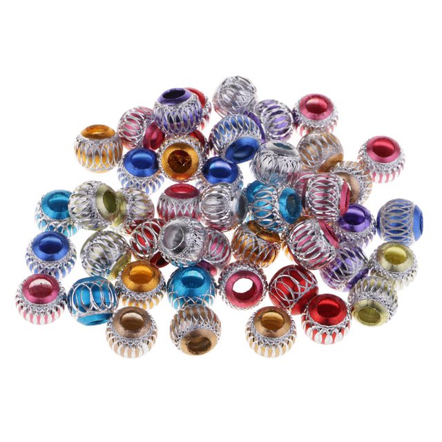 50 cuentas de abalorios surtidas con agujero, cuentas espaciadoras hechas de suministros para abalorios 12MM