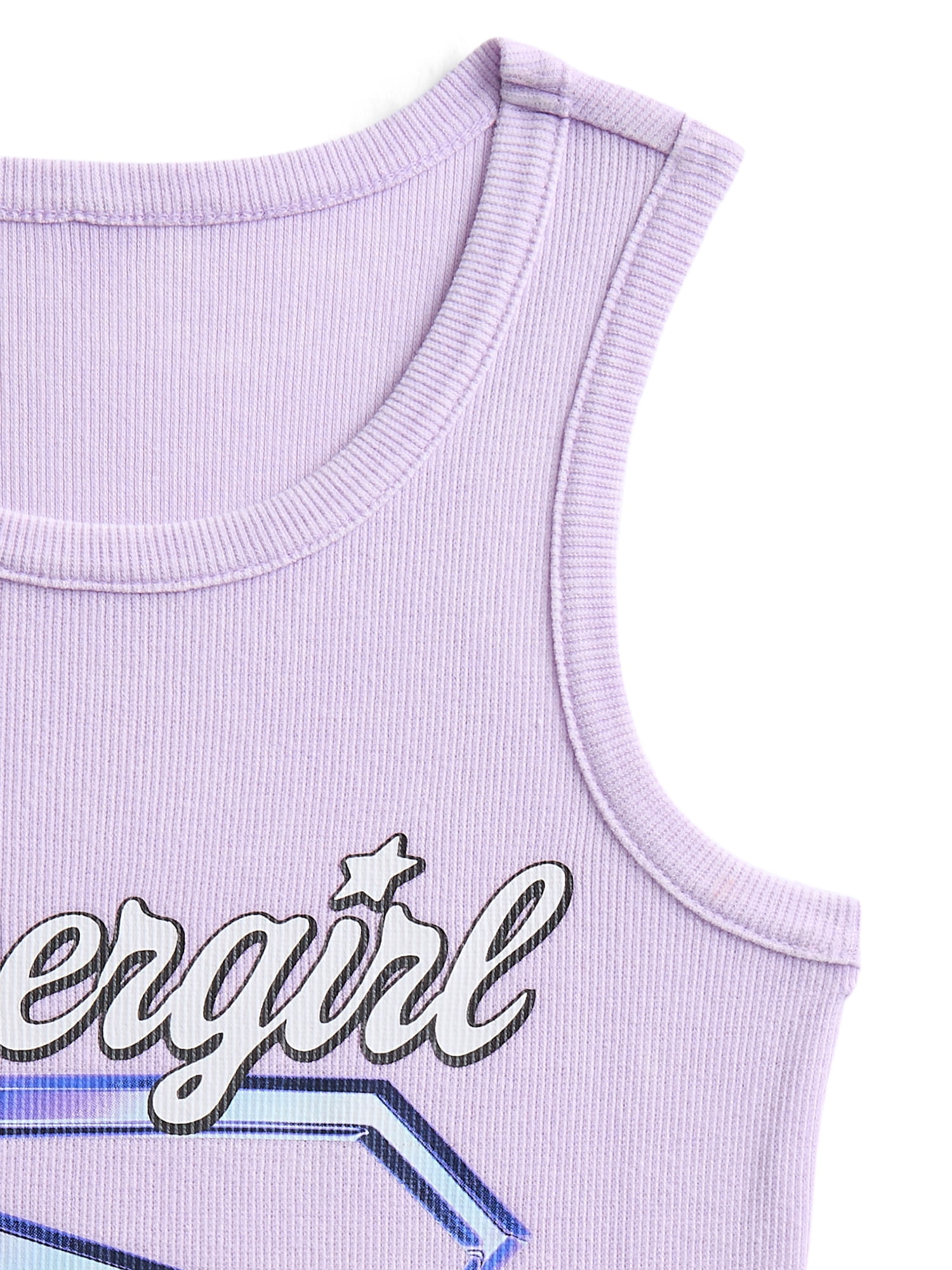 Supergirl Girls Mineral Wash Graphic Tank Top, Crest, Sizes 4-16