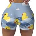 thumbnail image 2 of Picia ducklings swim on the sea waves Printed Workout Shorts for Women Seamless Scrunch Butt Lifting High Waisted Yoga Gym Booty Running Moisture-wicking Short Pants-Medium, 2 of 8