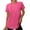 Hot Pink, variant on WRKEKC Short Sleeve Shirts for Women, Summer T-Shirts for Women, Women's Solid Color Round Neck Sports Elastic Breathable Sports Short Sleeve Shirt Top