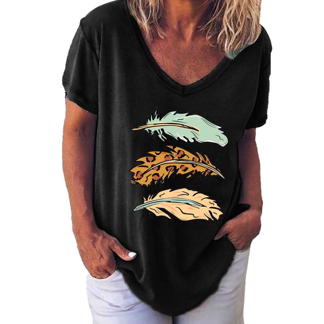 Pompotops Femmes Mode Casual Chemises Manches Courtes Tee Tops Blouse