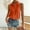 Orange, variant on Women's Sleeveless Button Down Shirts Hidden-Button Front Collared Dressy Casual Blouses Loose Office Tank Tops White L