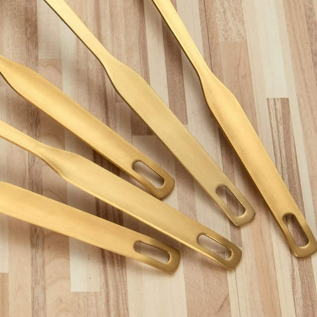 Ustensiles de Cuisine en Acier Inoxydable Ensemble de 10 Pcs, Ensemble d'Outils de Cuisine, Or