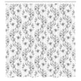 thumbnail image 3 of Ambesonne Black and White Shower Curtain, Scroll Lilies, 69"Wx75"L, Black Grey White, 3 of 3