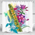 thumbnail image 1 of Vibrant Floral Shower Curtain - Tropical Design with Colorful Blooms, 1 of 4