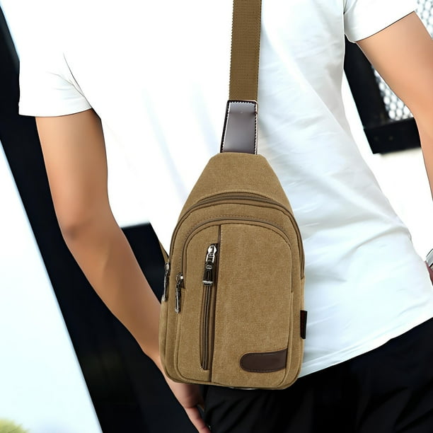 Bolso bandolera de lona para hombre, estilo informal, deportivo, para trabajo, para obras de construcción. Resistente, ajustable, portátil, impermeable, de alta resistencia, para actividades