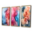 thumbnail image 3 of Designart "Purity in Liquid Ink Red & Blue Wave Abstract" Abstract Liquid Ink Framed Wall Art Set Of 3 - Blue Modern Frame Gallery Set For Office Decor, 3 of 6