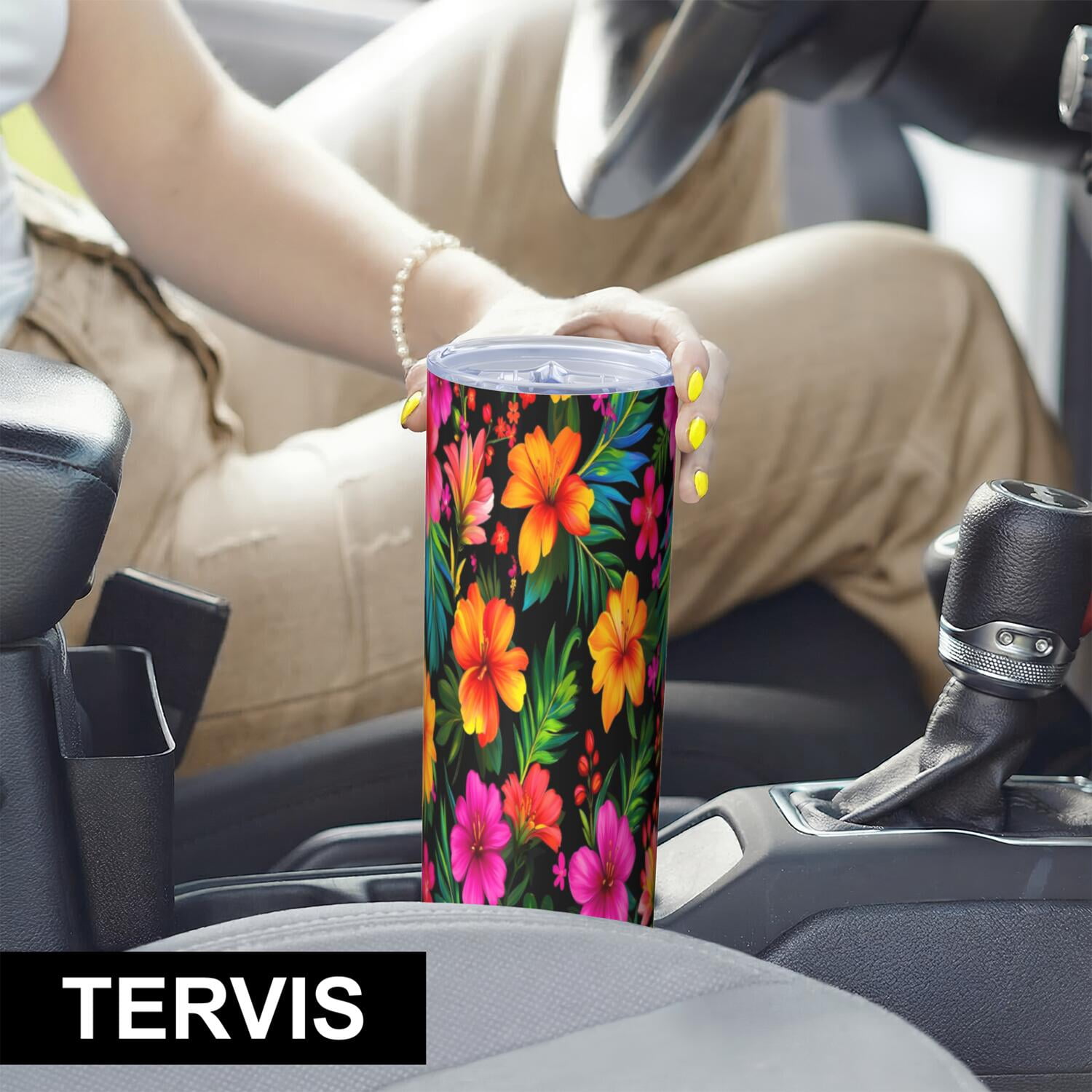 Flower Floral Print Pattern Insulated Lunch Bag for Women and Men, Large Portable Soft Cooler Tote, Thermal Food Storage Bag with Pearl Cotton, 8.66L, 8.75"x5.75"x9.5"