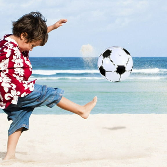 OFFIGAM 3Pcs Inflatable Beach Footballs Lightweight Plastic Balls for Pool and Outdoor Fun