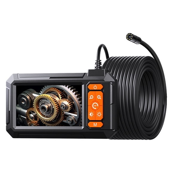 Industrial Endoscope with 4.3-inch IPS Screen, 1080P HD 8mm IP67 Waterproof Camera, 8 Adjustable LED Lights, 10m Semi-Rigid Cable, 2600mAh Rechargeable Battery for Car Maintenance, Home Inspections,