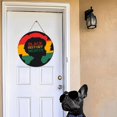 thumbnail image 6 of Ymaotrade Wood Black History Month Wooden Sing Decorations for Porch Front Door Kente Black History Sign Wooden Hanging Round Farmhouse Decor for Home Outdoor Indoor, Rustic Housewarming Gift 11", 6 of 7