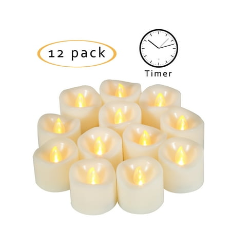 Candle Choice Flameless LED Battery Operated Tea Light / Votive Candles with Timer 1.5