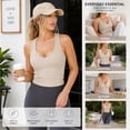 thumbnail image 3 of Women's Ribbed Racerback Tank Tops, Soft Stretchy Sleeveless Scoop Neck Notch Cropped Tops for Yoga Workout Daily Wear, 3 of 6