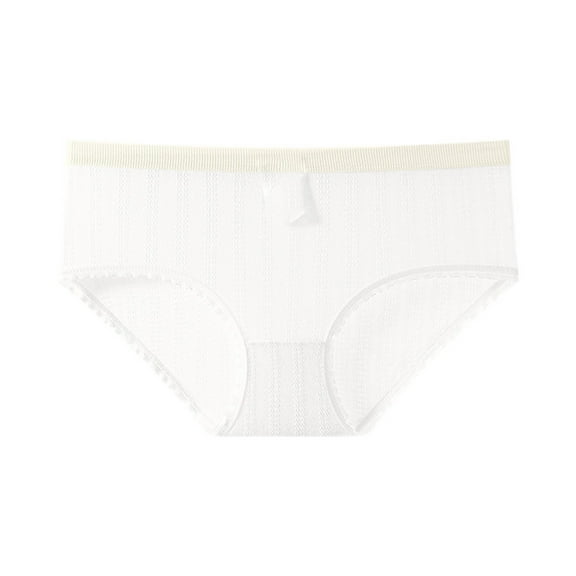 LNWUY Women's Pure Cotton Briefs Solid Color Mid Waist Underwear Women Soft Breathable Comfort Panties Beige M