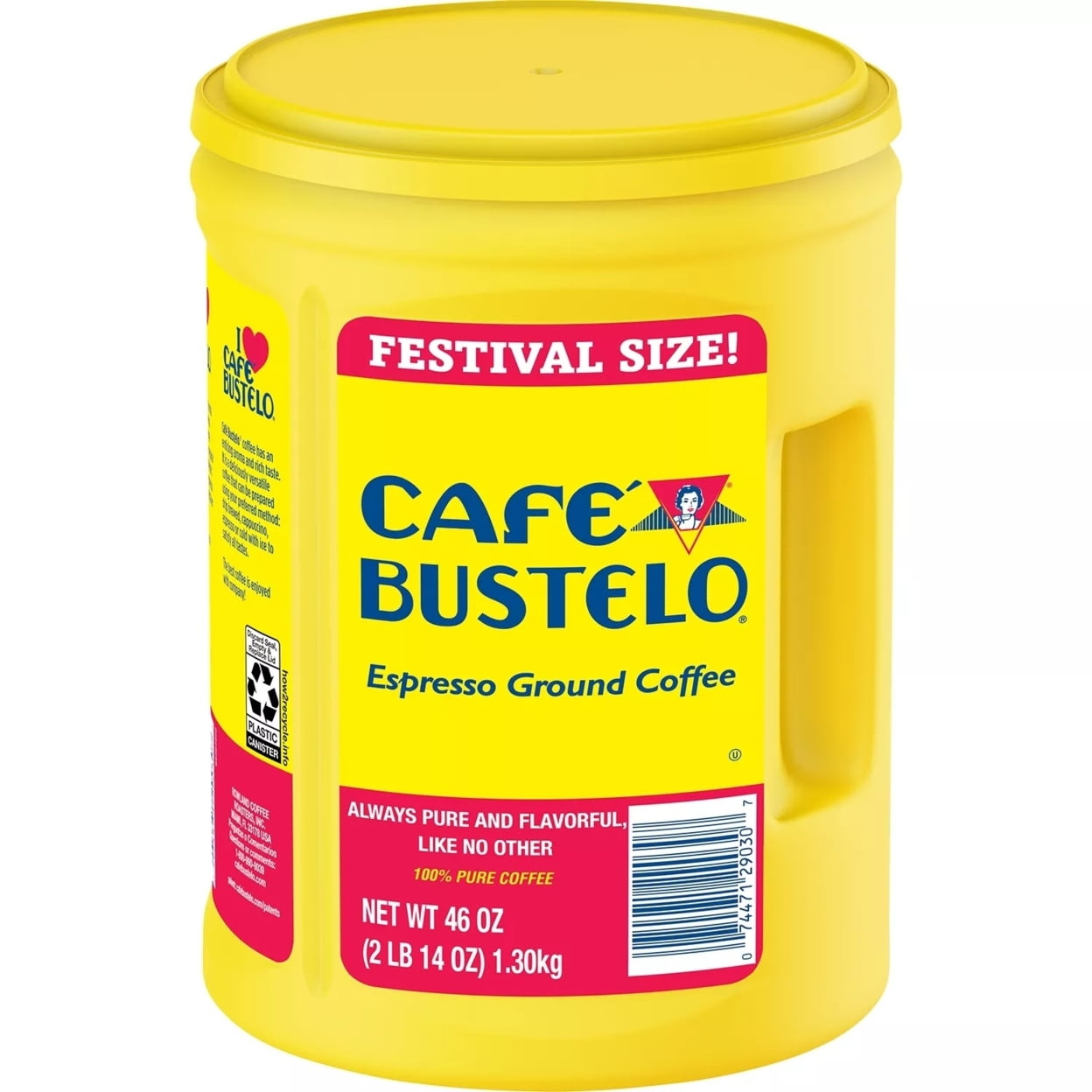 Cafe Bustelo Festival Size Dark Roast Ground Coffee, Espresso (46 Ounce)