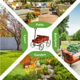 thumbnail image 5 of Gymax Garden Plant Planter Wooden Wagon Planter W/ Wheel Garden Yard Red, 5 of 10
