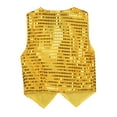 thumbnail image 2 of Alvivi Kids Boys Glittery Sequined Vest Hip-hop Jazz Dance Waistcoat Tops 7-14 Gold 8-9, 2 of 5