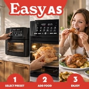 Gourmia 14 Qt Air Fryer Oven, 12 Presets, Rotisserie, FryForce 360°, Black