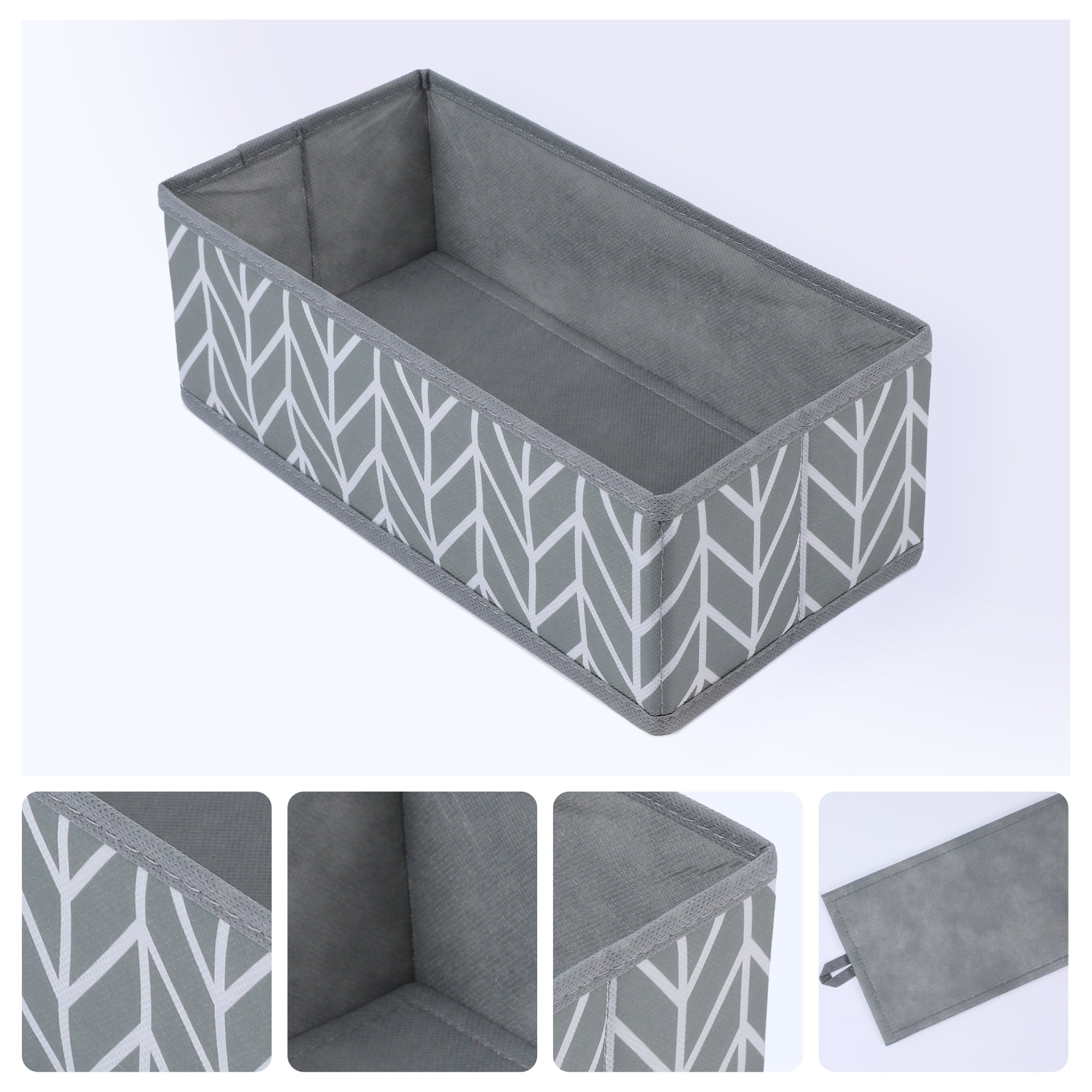 Unique Bargains Storage Bins for Closet Organizers Branch Patterned Gray 11"x5.5"x3.9"