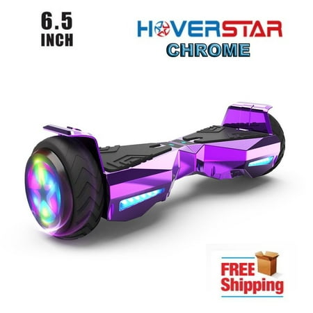 6.5" LED Wheel Bluetooth Hoverboard Two-Wheel Self Balancing Electric Scooter, Chrome Purple