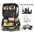 thumbnail image 2 of FORMRS Travel Makeup Bag Large Capacity Train Case Cosmetic Organizer with Adjustable Dividers, Green Abstract Shapes, 2 of 8