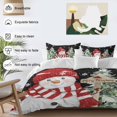 thumbnail image 3 of Christmas Red Snowman Duvet Cover Set Queen Size, Winter Snowflakes Xmas Tree Black 4 Piece Soft Microfiber Bedding Set with 1 Duvet Cover, 1 Flat Sheet, 2 Pillowcases, 3 of 9