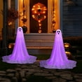 thumbnail image 5 of Sahpxhe Halloween Decorative Ghost with Lights, Scary Horrific Ghost Decorations for Halloween Porch, Courtyard, Party, Spooky Houses Decor 35.5-65Inch Purple, 5 of 6