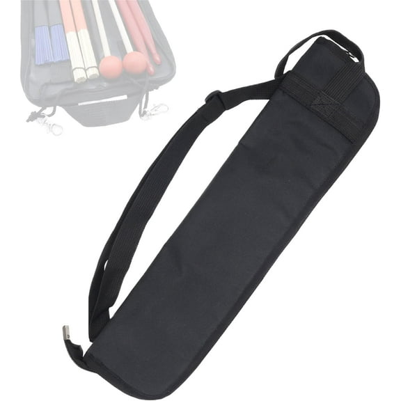 Portable Drumstick Bag - Small Storage Case With Hooks Inside for Drum Set Mallet and Percussion Sticks
