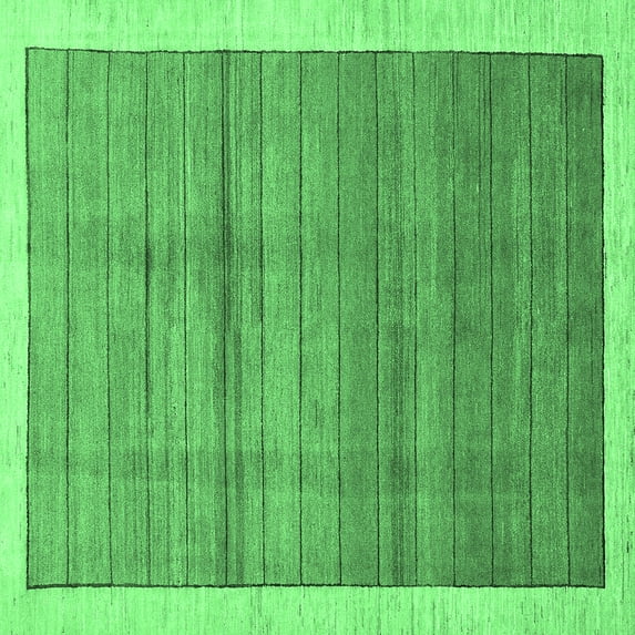 Ahgly Company Indoor Square Abstract Emerald Green Modern Area Rugs, 6' Square