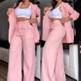 thumbnail image 2 of Conjunto de chaqueta elegante para mujer, abrigo con cuello con muescas y pantalones de diseño de bolsillo, traje de trabajo de dos piezas, moda de otoño, nuevo, 2 of 5