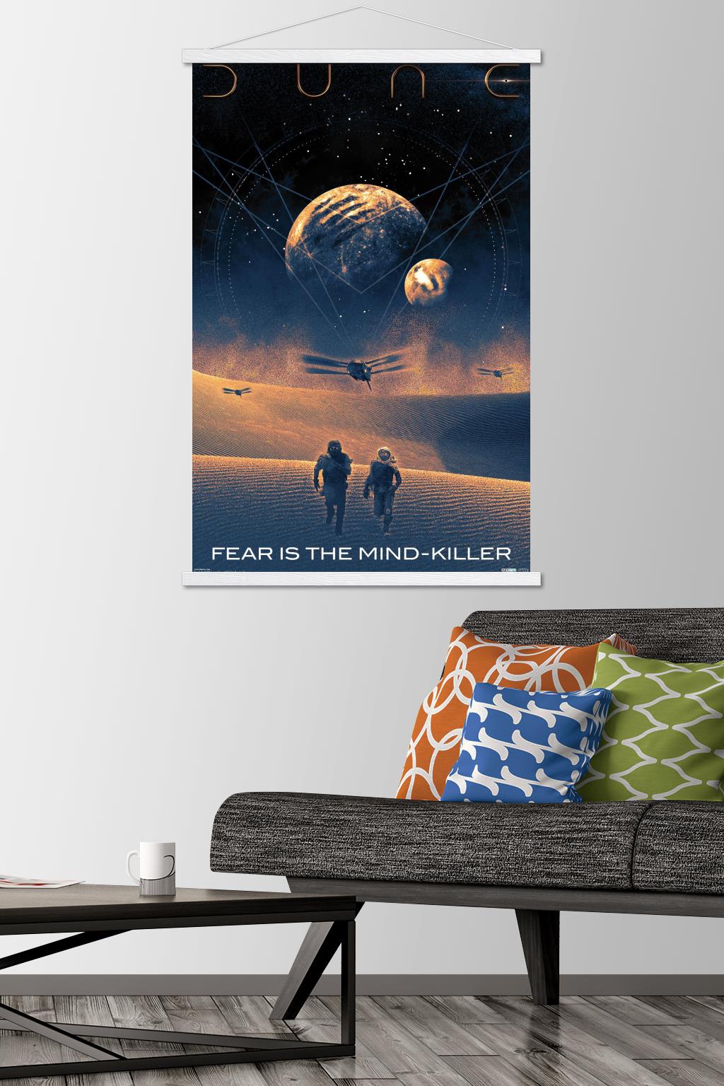 Dune - Fear is the Mind-Killer Wall Poster with Wooden Magnetic Frame, 22.375" x 34"
