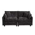 thumbnail image 5 of Tcbosik Chenille Loveseat, 2-Seater Sectional Couch with Pillow, 78" Modern Comfortable Sofa for Apartment, Bedroom, Living Room, Lounge Room, Black, 5 of 6