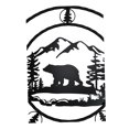 thumbnail image 5 of 24"Dia Rustic Western Black Bear By Mountains Pine Forest Metal Wall Circle Sign, 5 of 9