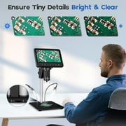 BEBANG 7 Coin Microscope for Adults Kids, LCD Digital Microscope with 10 LED Lights, PC View