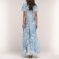 thumbnail image 4 of Lime Green Floral Slimming Tunics Bodycon for Women Fall Summer Short Sleeve Vneck Chiffon Maxi Long Midi Beach Brunch Bohemian Hawaiian Peplum Dresses Ladies 2026 L, 4 of 8