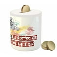 thumbnail image 3 of Paris Piggy Bank, I Love Paris Typography and Woman on Street Wall Design Cool Art Print, Ceramic Coin Bank Money Box for Cash Saving, 3.6" X 3.2", Multicolor, by Ambesonne, 3 of 4