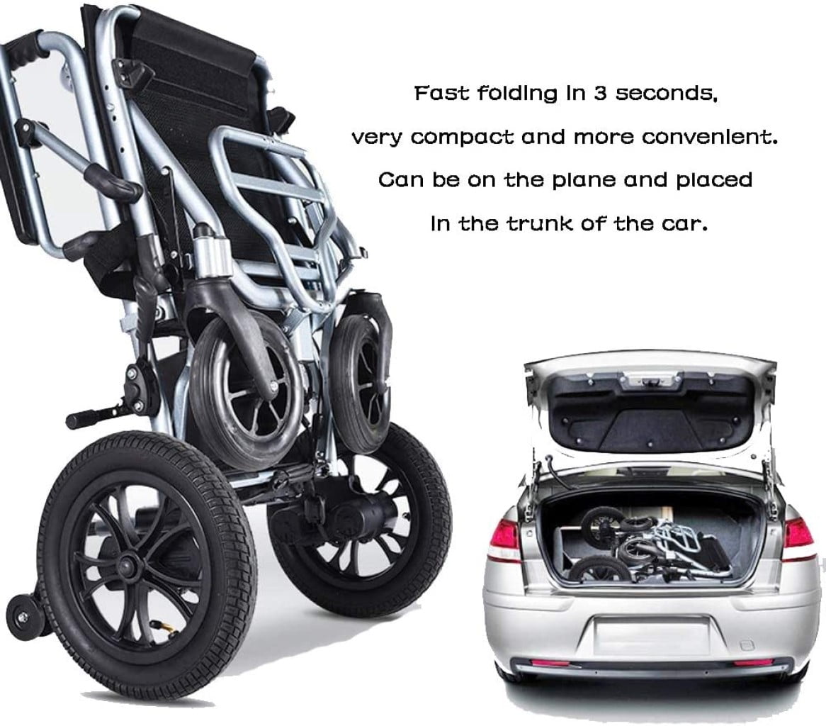 Rubicon Lightest, (only 30lbs) Foldable Electric Wheelchair, Travel Size, User-Friendly.