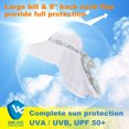 thumbnail image 2 of Sun Blocker Large Bill Neck Flap Women Sun Hat UPF 50+ Wide Brim UV Protection With Ribbon Adjustable Drawstring White, 2 of 6