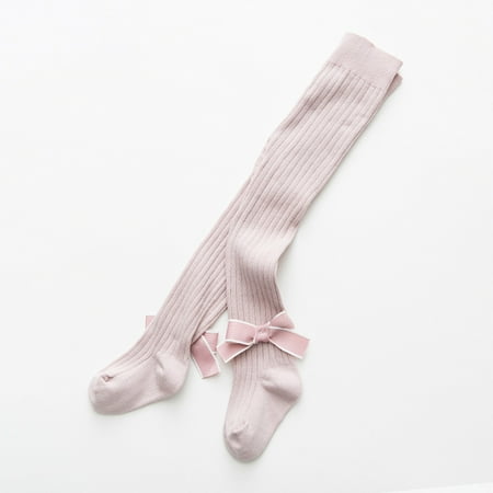 

LEEy-world Toddler Socks Toddler Girls Solid Color Bowknot Dance Pantyhose Socks Boneless Stockings Boys Small Socks (Pink 2-4 Years)