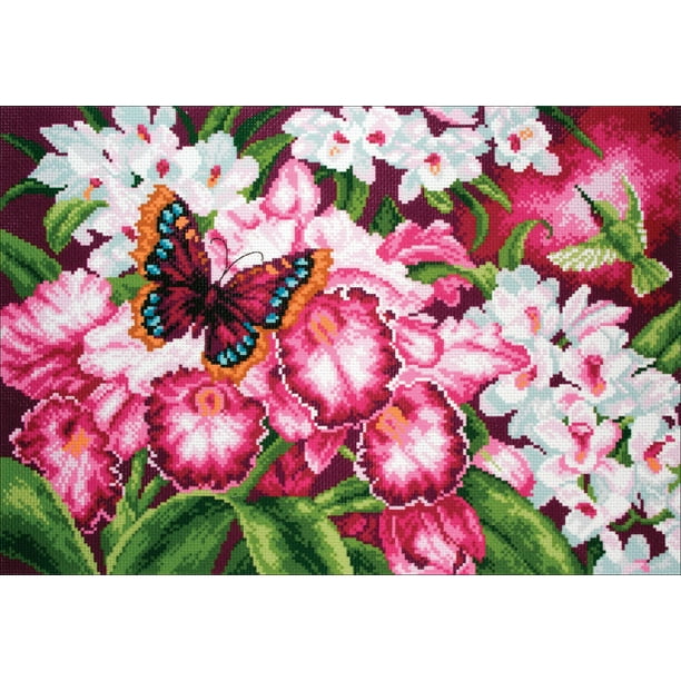 Collection D'Art Stamped Cross Stitch Kit 37X49cmOrchids