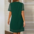 thumbnail image 5 of Robe d'Été pour Femmes 2024 Mode Grande Taille Col en V Manches Courtes Robe en Dentelle Unie 50 % de Réduction!, 5 of 5