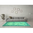 thumbnail image 3 of Ahgly Company Machine Washable Indoor Rectangle Oriental Turquoise Blue Traditional Area Rugs, 8' x 12', 3 of 4