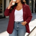 thumbnail image 2 of Admvng Blazer Jacket for Women Plus Size Long Sleeve Pocket Lightweight Office Business Work Suit Coat, 2 of 6